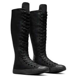 Converse CTAS XX-Hi Women 5.5 Black Knee High Punk Goth Boots NEW